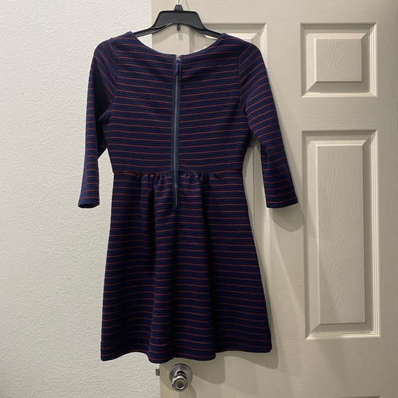 Maeve 3/4 sleeve, navy blue and red stripes, size 10. Round neckline. - Picture 2 of 6